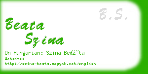 beata szina business card